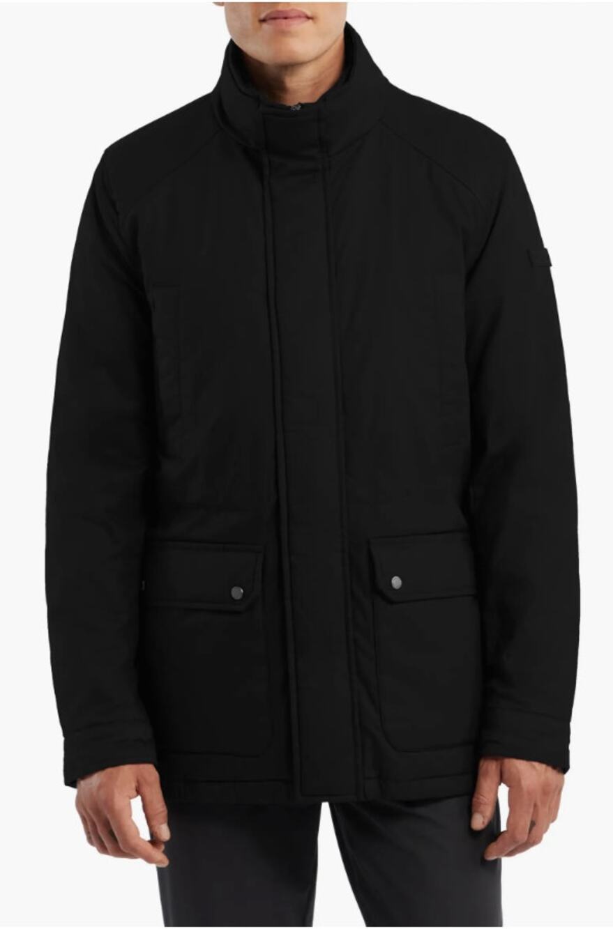 Hunter Robert Waxed Twill Water Repellant Utility Jacket Black Large